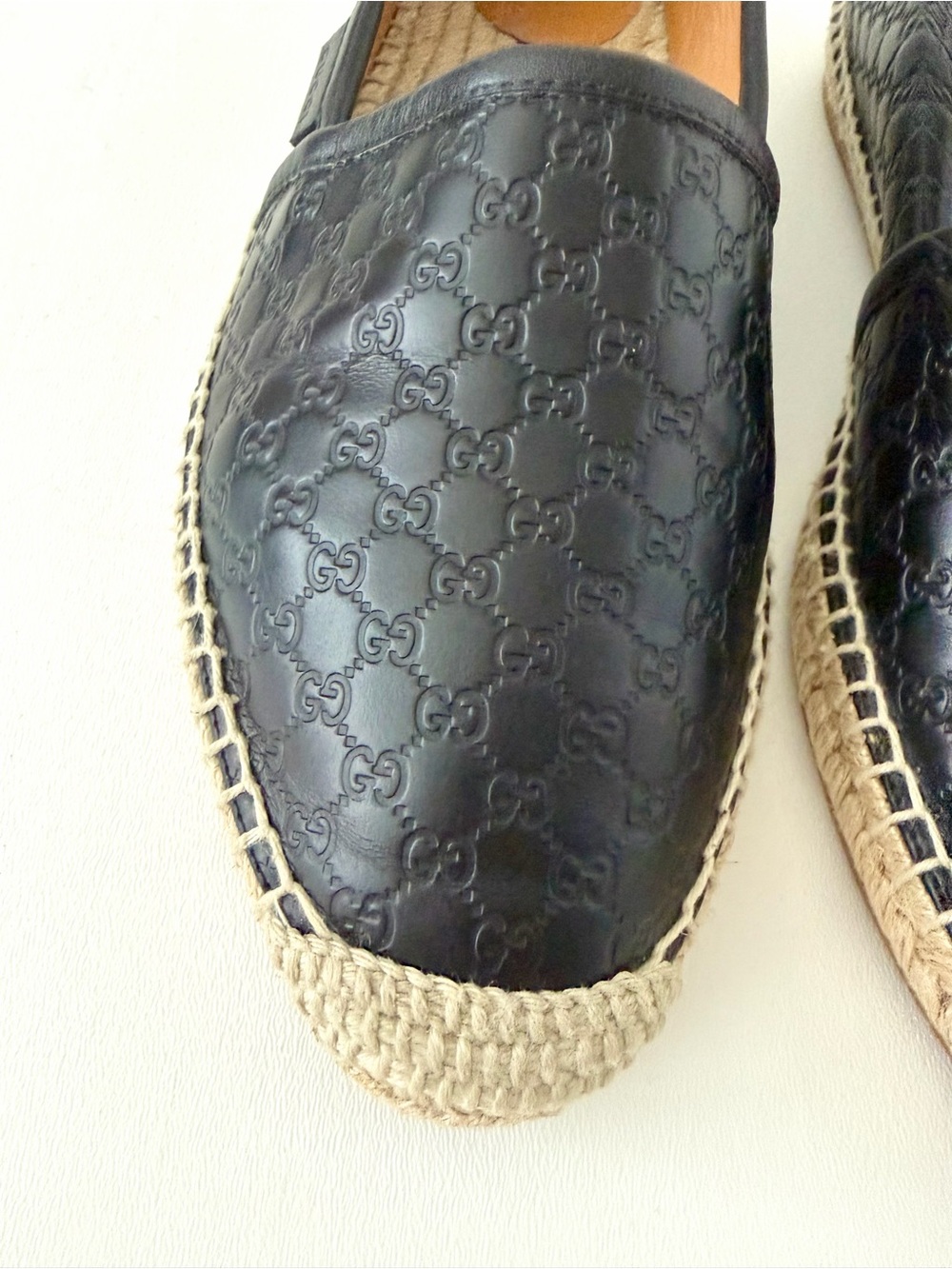 GUCCI | Micro GG Guccissima Monogram Leather Espadrille Flats Black‎ EU 40 - Picture 4 of 12